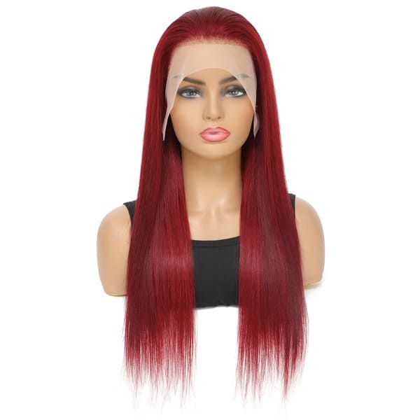 Brazilian 13x4 Lace Front Wig 99J Color Straight Hair Wig
