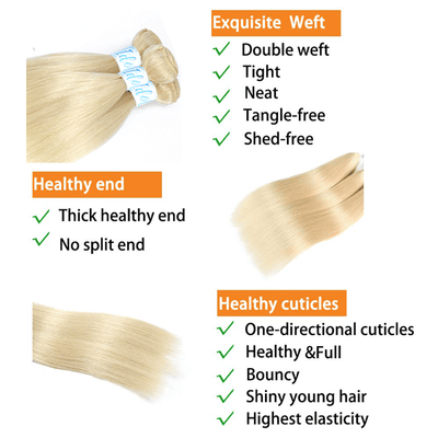 Idoli Brazilian Straight Hair 3 Bundles 613 Blonde Color Hair - Idoli Hair