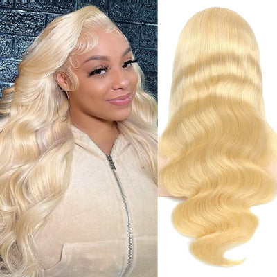 Virgin Human Hair 613 Blonde Color Body Wave Wig 13x6 Lace Front Wig