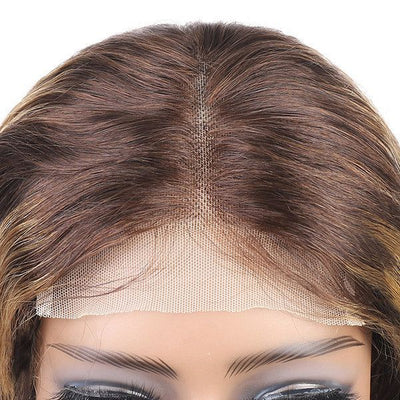 Straight Hair Highlights Wig Idoli Brazilian Hair 4x4 Lace Closure Wig - Idoli Hair