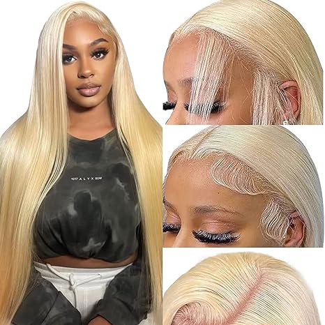 613 Blonde Wig Brazilian Straight Hair Wig 13x4 Lace Front Wig