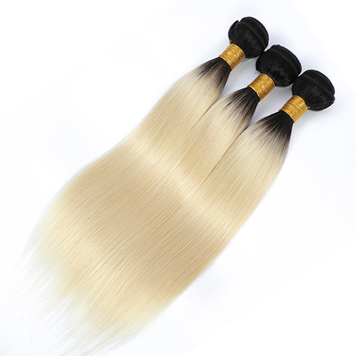 1B/613 Blonde Color Straight Hair Weave 3 Bundles