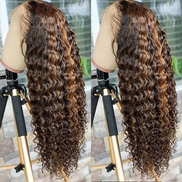 Idoli Highlights P4/27# Color Wig Deep Wave Wig 13x4 Lace Front Wig