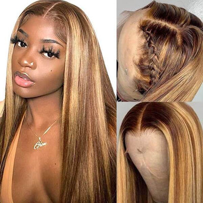 Idoli Brazilian Highlights Wig Straight Hair 13x4 Lace Front Wig