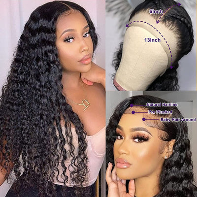 Idoli Deep Wave Wig 13x6 Lace Front Wig Brazilian Human Hair Wig