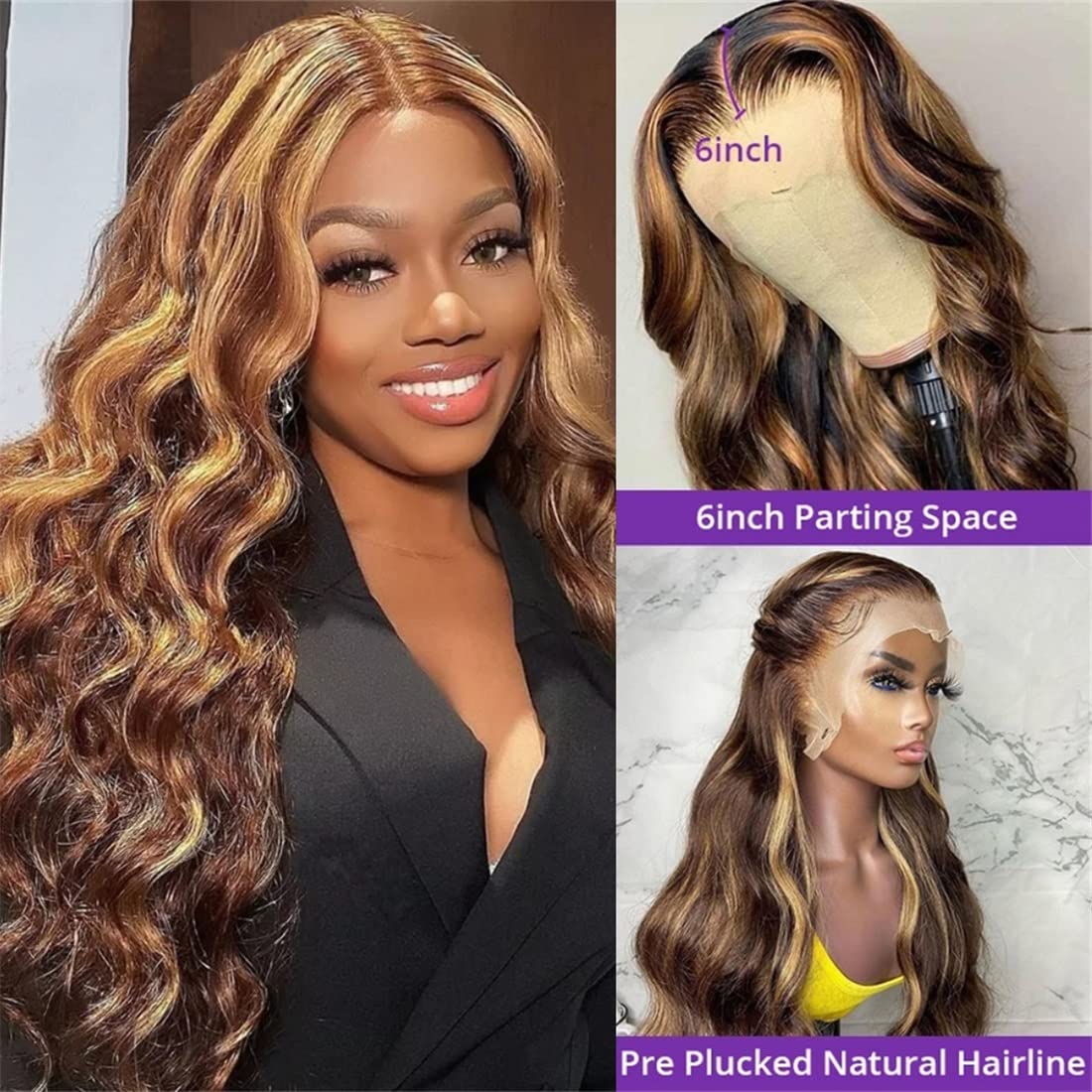 Brazilian Highlights Color Body Wave Wig 13x6 Lace Front Wig