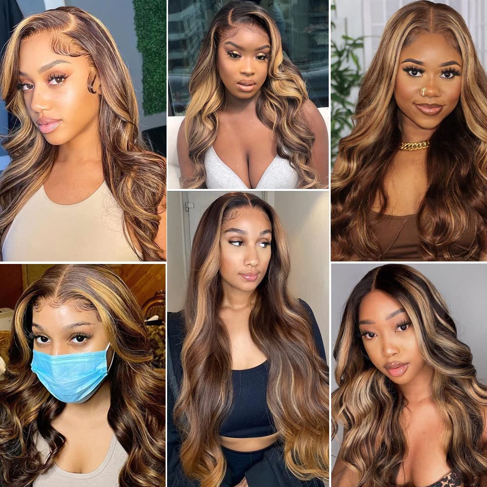 Brazilian Highlights Color Body Wave Wig 13x6 Lace Front Wig