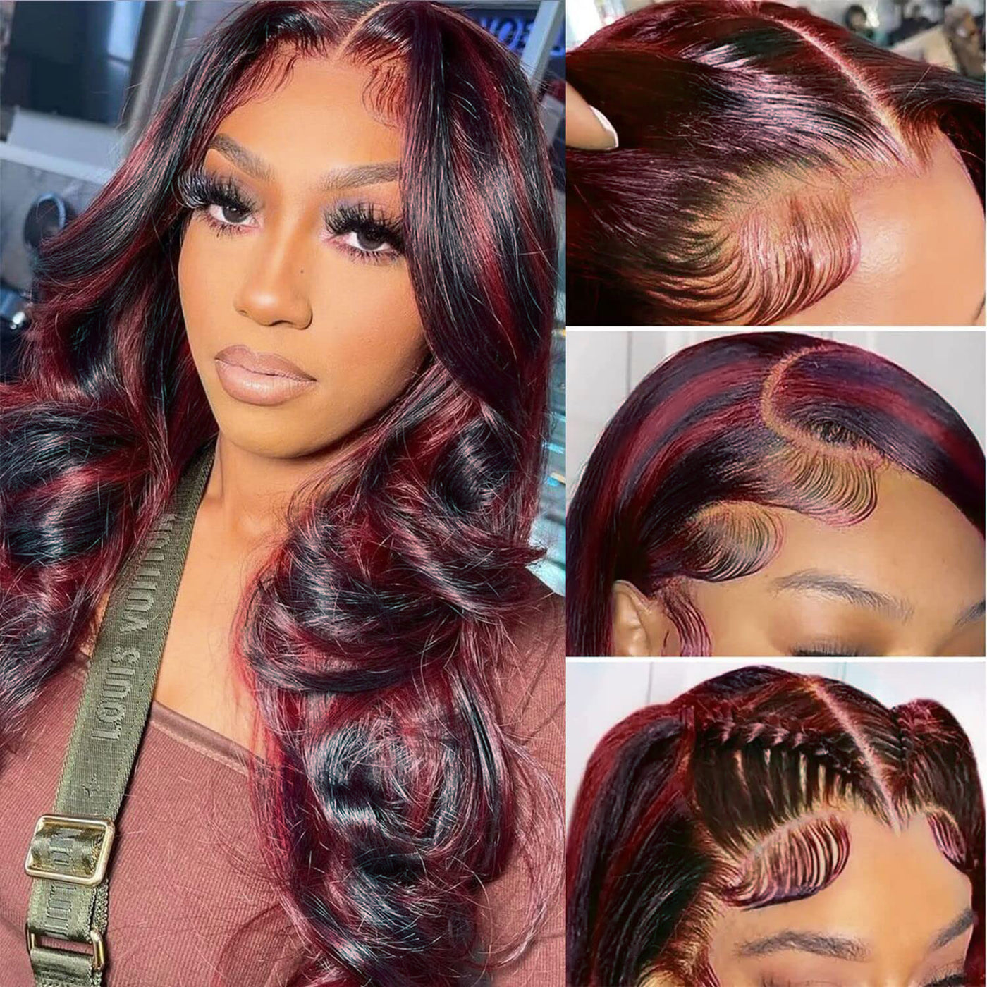 Piano 1B/99J Color Wig 13x6 Lace Frontal Wig Body Wave Wig