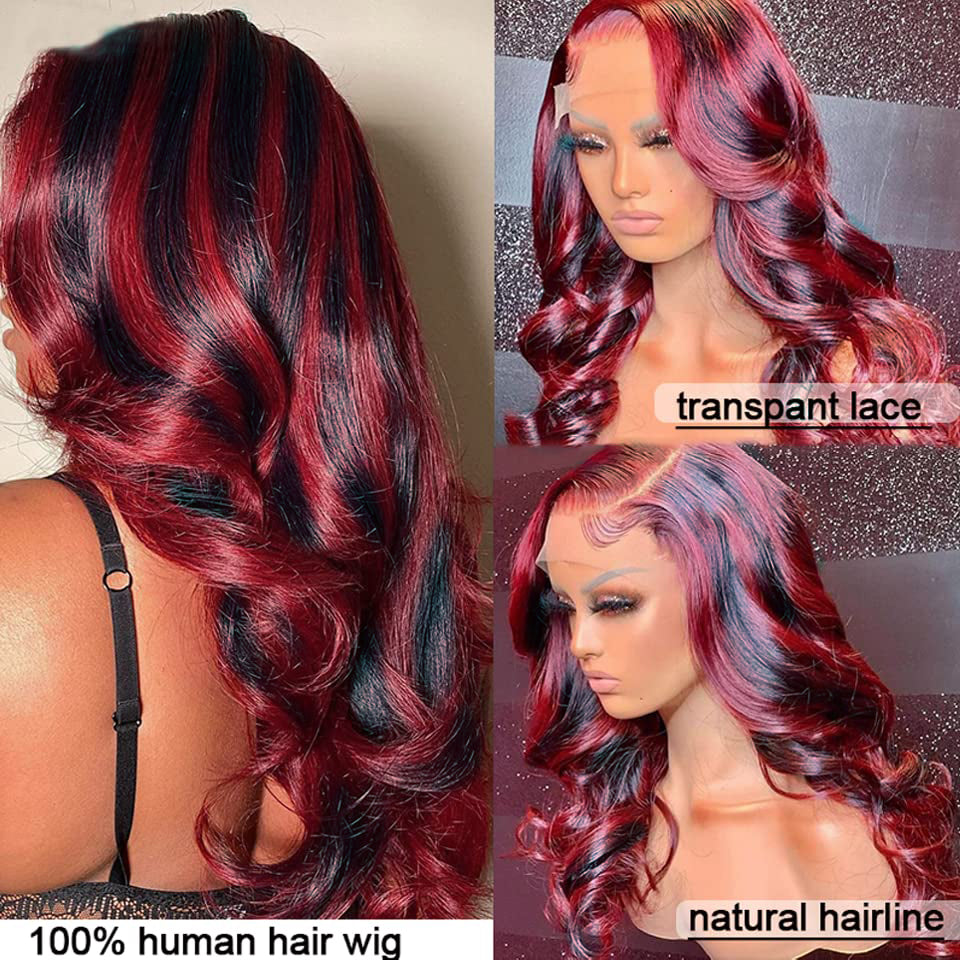 Piano 1B/99J Color Wig 13x6 Lace Frontal Wig Body Wave Wig