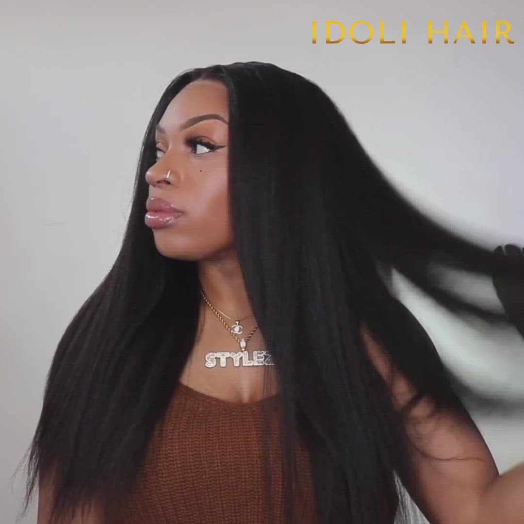 Brazilian Kinky Straight Hair 13x4 Lace Front Wig