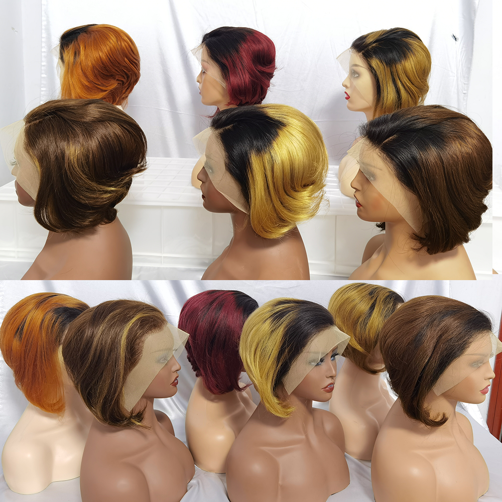 13x4 Lace Front Wig Pixie Cut Short Bob Wig