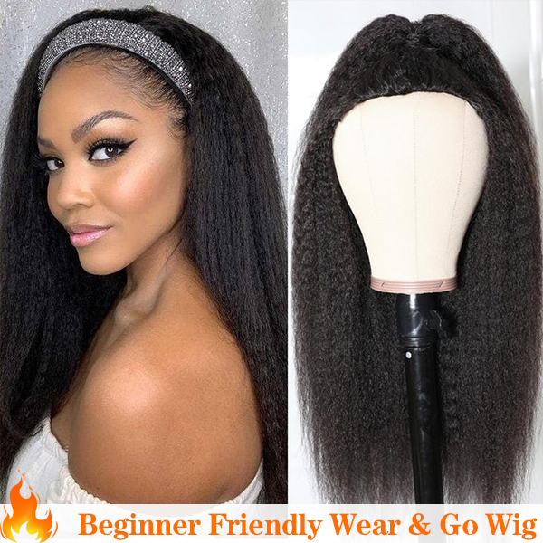 Idoli Hair Headband Kinky Straight Hair Wig