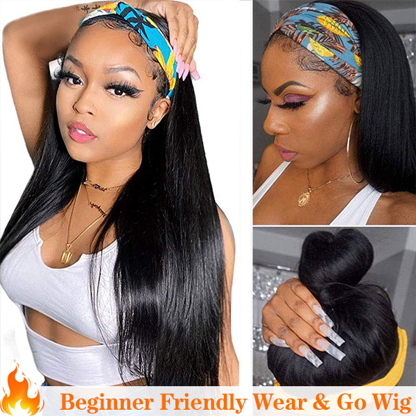 Headband Wig Brazilian Headband Straight Hair Wig