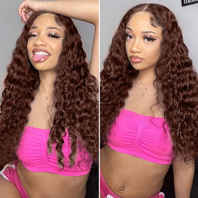 Curly Wig #4 Chocolate Color Wig 13x4 Lace Front Wig