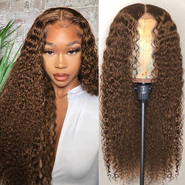 Curly Wig #4 Chocolate Color Wig 13x4 Lace Front Wig