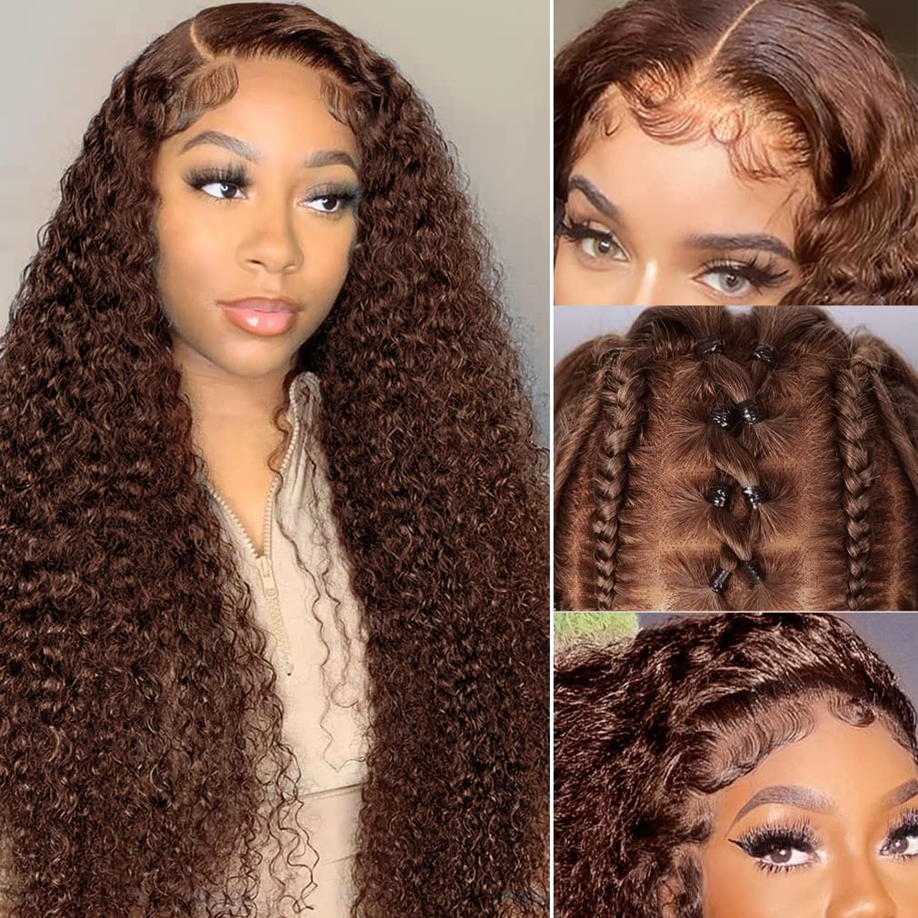 Curly Wig #4 Chocolate Color Wig 13x4 Lace Front Wig
