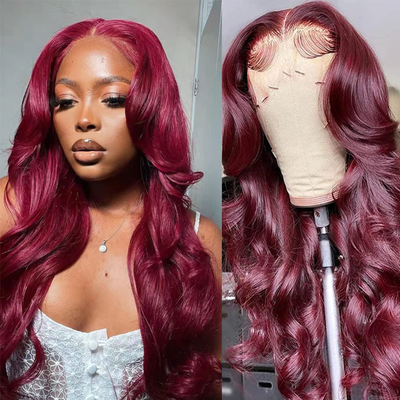 99J Color Body Wave Wig 5x5 Lace Closure Wig