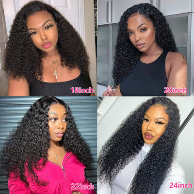 Natural Afro Kinky Curly Wig 5x5 Lace Closure Wig Deep Part Wig