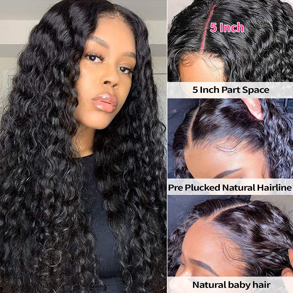 Natural Hairline Best Human Hair Wig 5x5 Lace Closure Wig Water Wave Wig
