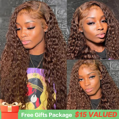 Curly Wig #4 Chocolate Color Wig 13x4 Lace Front Wig