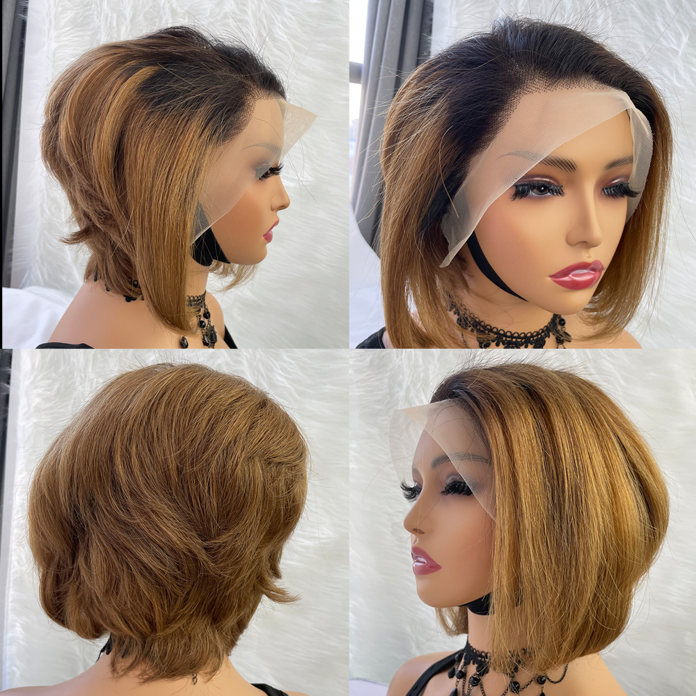 13x4 Lace Front Wig Pixie Cut Short Bob Wig