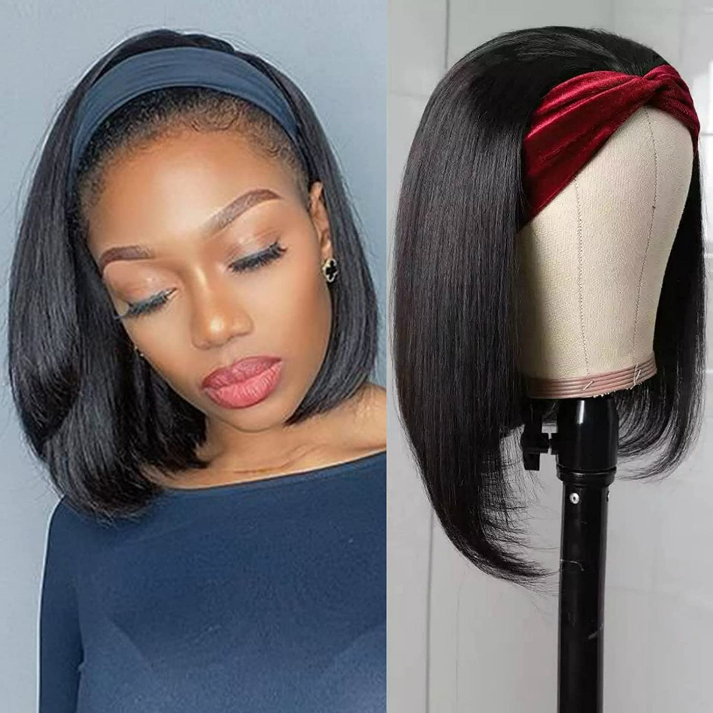 Idoli Headband Wig Headband Straight Hair Bob Wig