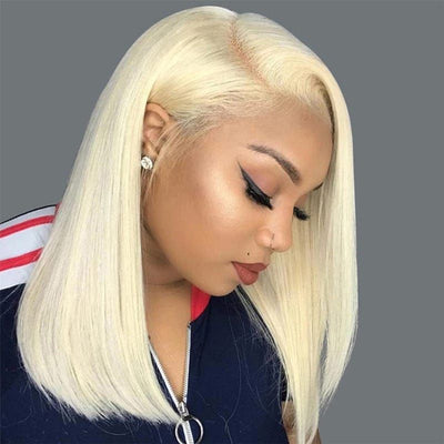 Transparent Blonde Straight Hair Bob Wig Human Hair 13X4 HD Front Wig - Idoli Hair