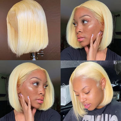 Idoli 613 Blonde Straight Bob Wig Lace Closure Wig