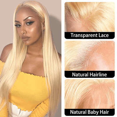 Idoli 613 Blonde Wig Straight Hair Lace Closure Wig 4x4 Lace Closure Wigs