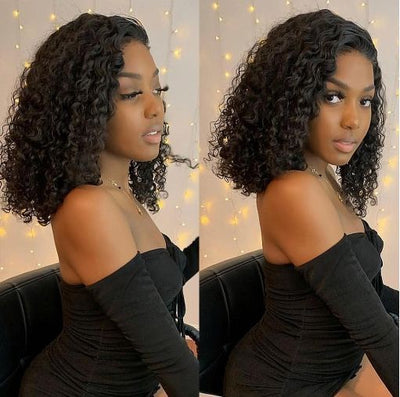 Idoli Curly Short Bob Wig Lace Closure Wig