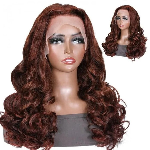 Reddish Brown New Trend Color Wig 13x4 Lace Front Body Wave Wig For Black Women