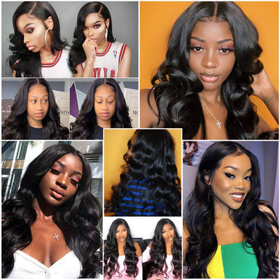 Indian Body Wave Hair 4 Bundles with Lace Closure