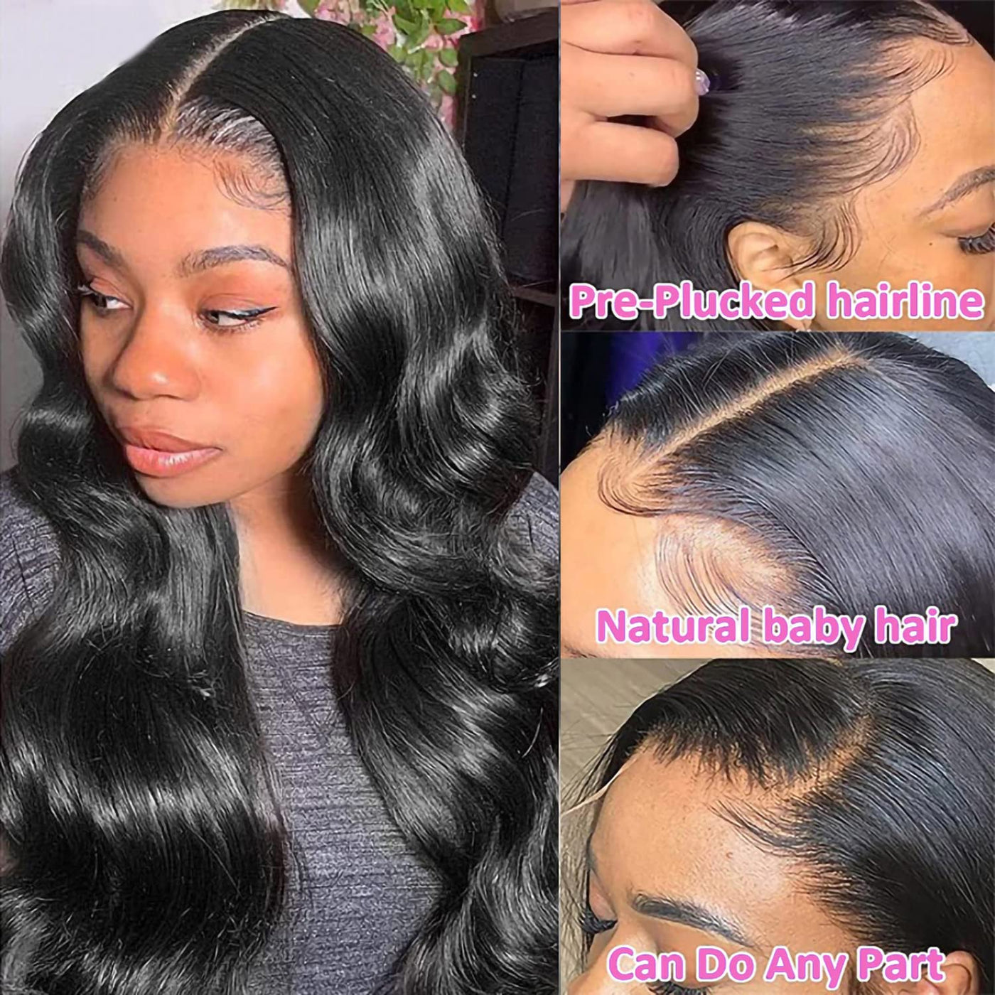 Virgin Human Hair Body Wave Wig 13x6 Lace Front Wig