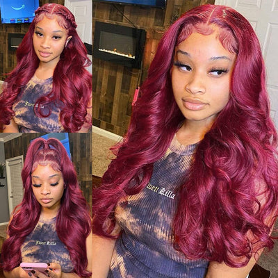 99J Color 13x4 Lace Front Wig Body Wave Wig