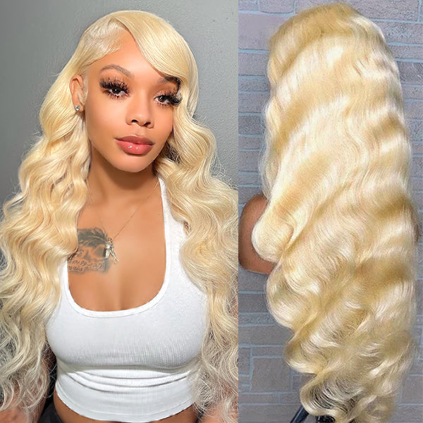 Virgin Human Hair 613 Blonde Color Body Wave Wig 13x6 Lace Front Wig