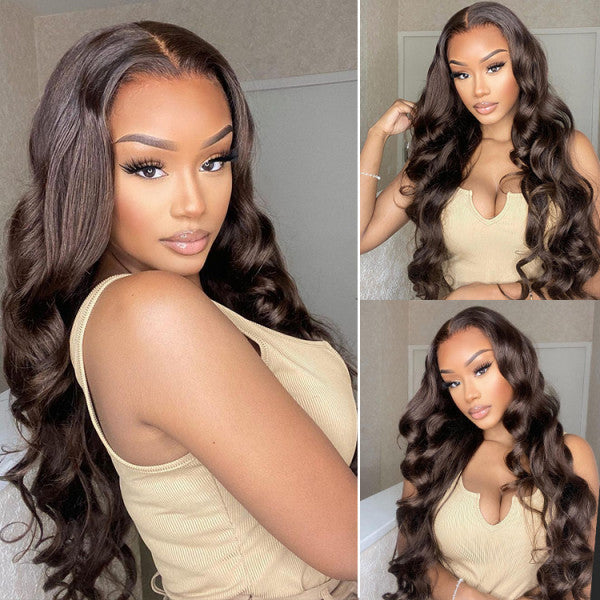 Chocolate Color Bouncy Body Wave Wig 13x4 Lace Front Wig