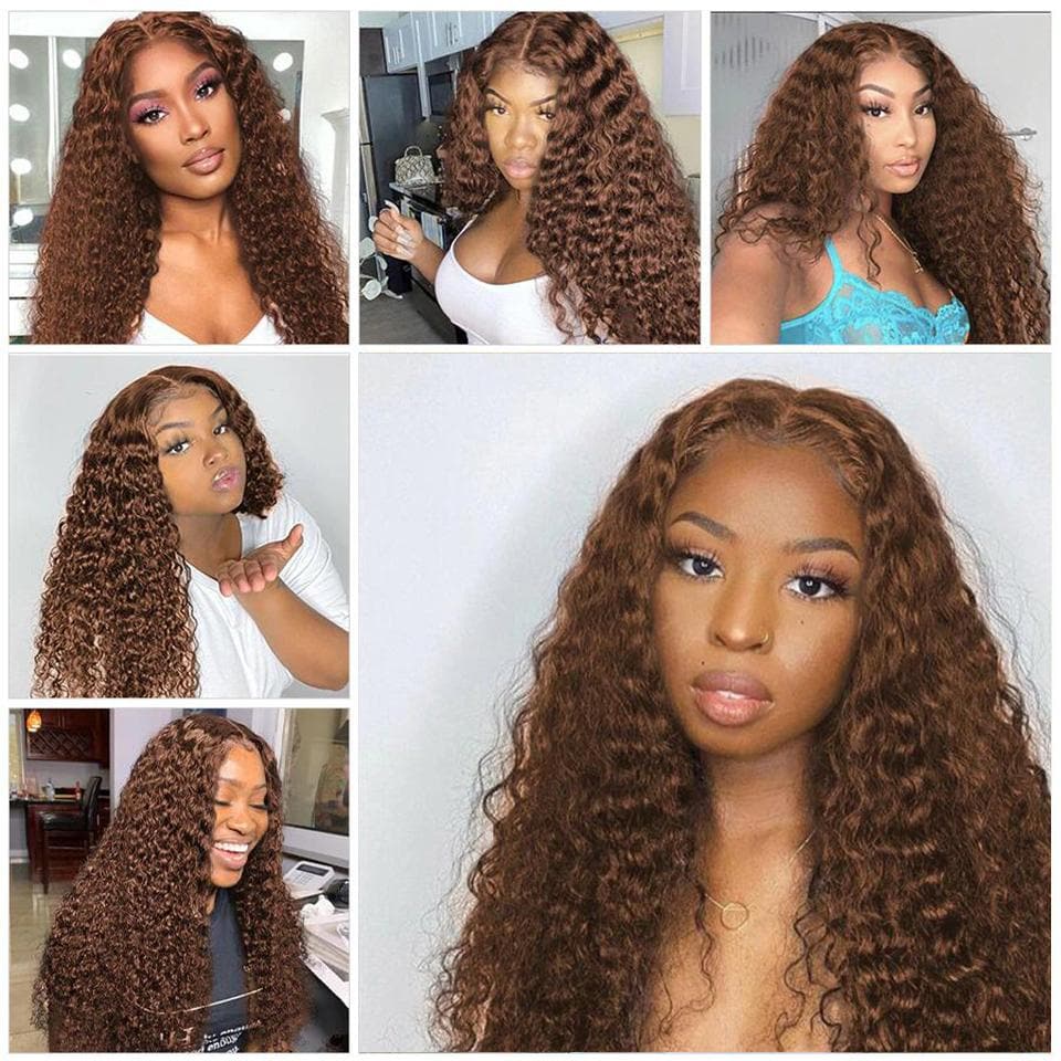 Idoli Chocolate Color Wig Deep Wave 13x4 Lace Front Wig