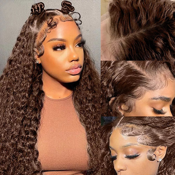 Idoli Chocolate Color Wig Deep Wave 13x4 Lace Front Wig