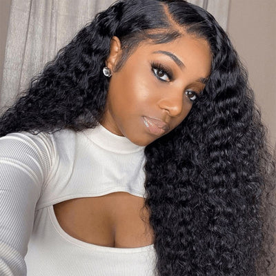 Idoli Deep Wave Wig 4x4 Lace Closure Wig Brazilian Human Hair Wigs