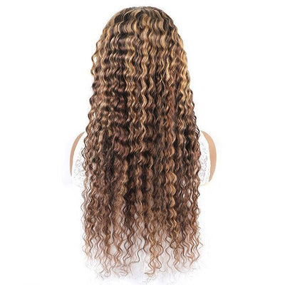 Deep Wave Highlights Wig Idoli Brazilian Hair Lace Part Wig - Idoli Hair