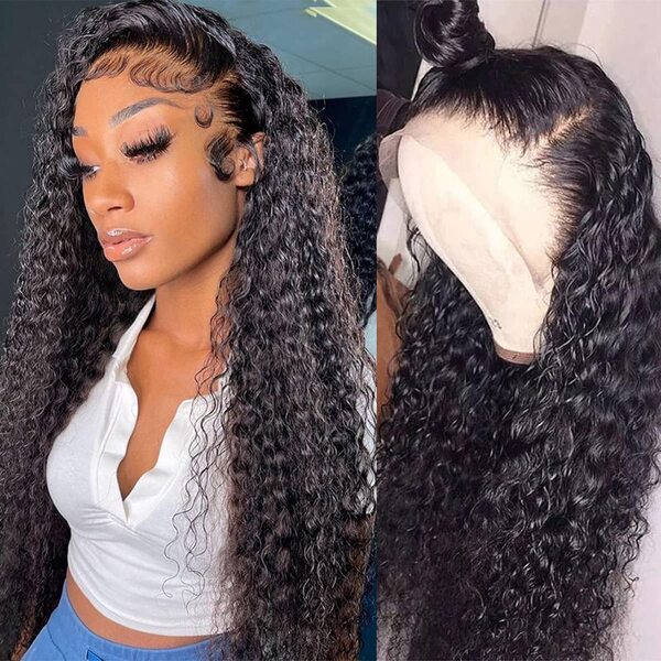 Idoli 13x4 Pre-plucked Lace Front Curly Wig Natural Color For Black Woman