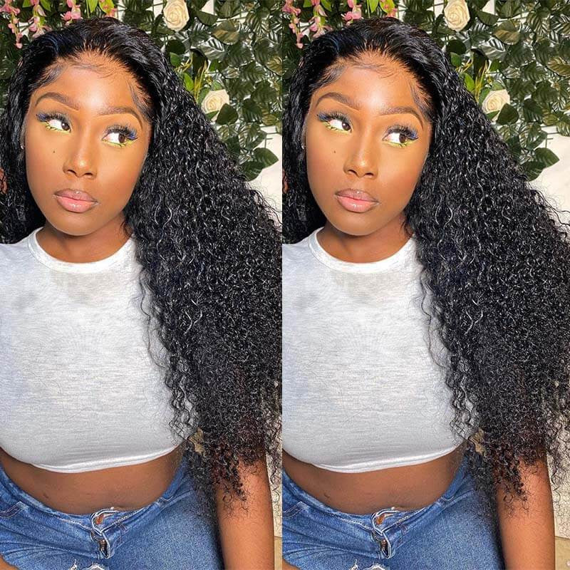 Idoli Virgin Curly Wig 13x4 Lace Front Wigs Human Hair Pre Plucked Hairline