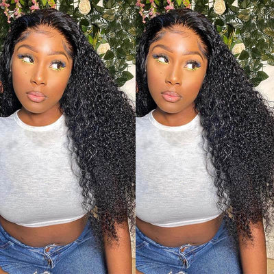 Idoli Virgin Curly Wig 13x4 Lace Front Wigs Human Hair Pre Plucked Hairline