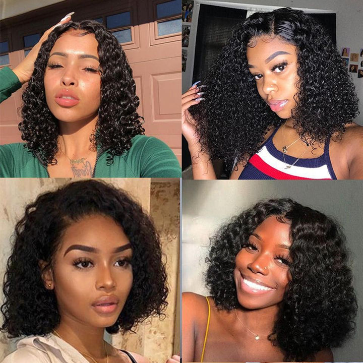 Idoli Curly Short Bob Wig Lace Closure Wig