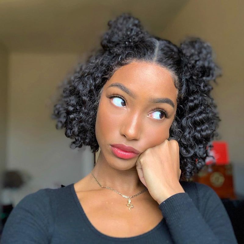 Idoli Curly Short Bob Wig Lace Closure Wig