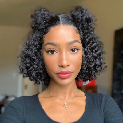 Idoli Curly Short Bob Wig Lace Closure Wig