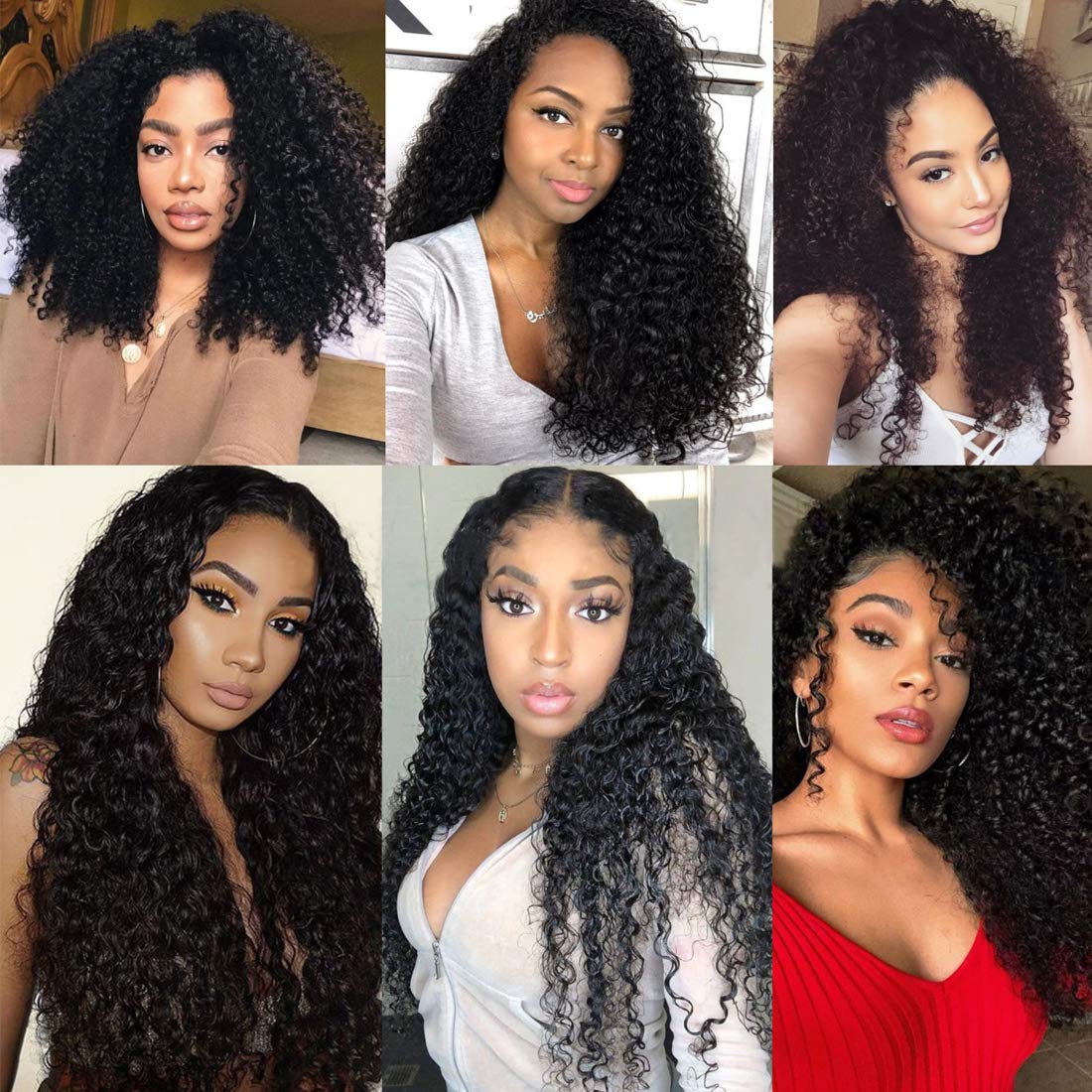 Idoli Indian Curly Hair 3 Bundles with Closure