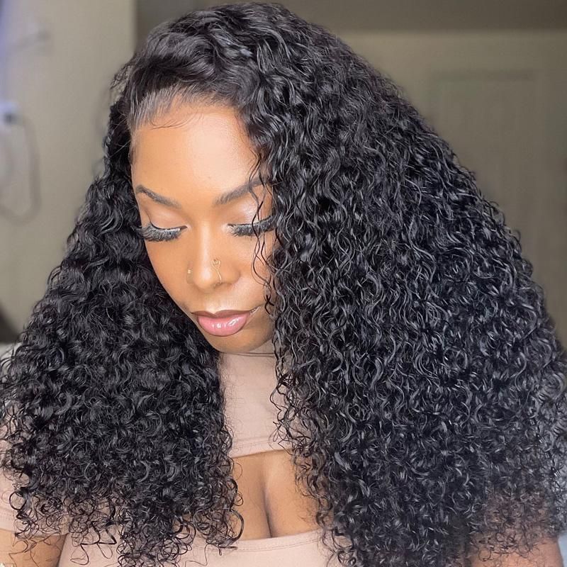 Idoli Curly Wig Virgin Curly Hair T Part Lace Wig Middle Part Only