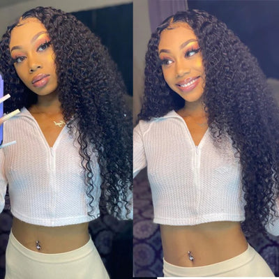 Idoli Curly Wig Virgin Curly Hair T Part Lace Wig Middle Part Only