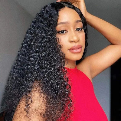 Idoli Curly Wig Virgin Curly Hair T Part Lace Wig Middle Part Only